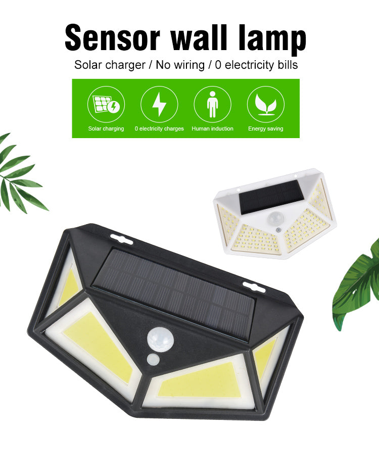 Solar Lights 114 SMD LED Wireless Motion Solar Sensor Lights with 3 Light Modes, IP65 Waterproof