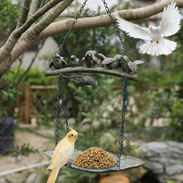 Metal Hanging bird Feeder Green for Hummingbird