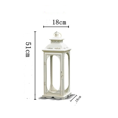 Candle Lantern Decorative 51cm height with Clear Glass, Vintage Metal Candle Holders