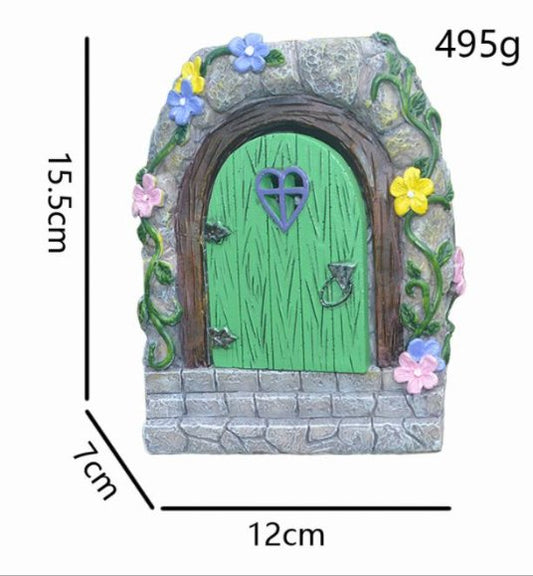 Fairy Garden Stone Gate Stairs Solar Courtyard Resin Decoration