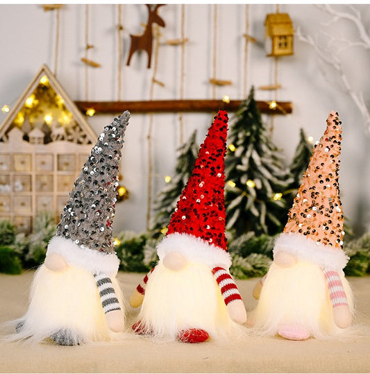 3PCS Gnomes Christmas Decorations -12 Inches Light Up Christmas Gnomes