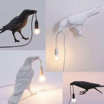 Bird resin wall lamp crow 4 styles