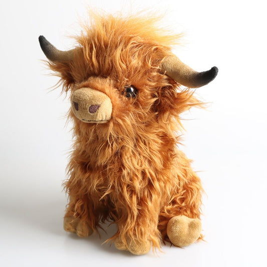 Highland Cow Simulation Scottish Highland Cow Plush Doll Long Hair Cow Toy