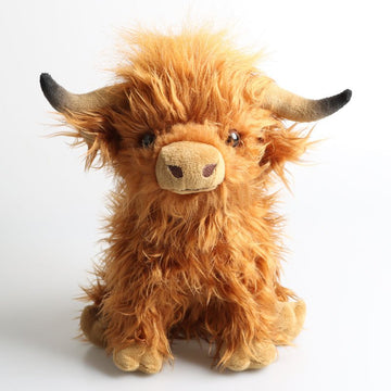 Highland Cow Simulation Scottish Highland Cow Plush Doll Long Hair Cow Toy