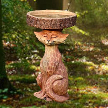 Garden Bird Bath Statue Retro Yard