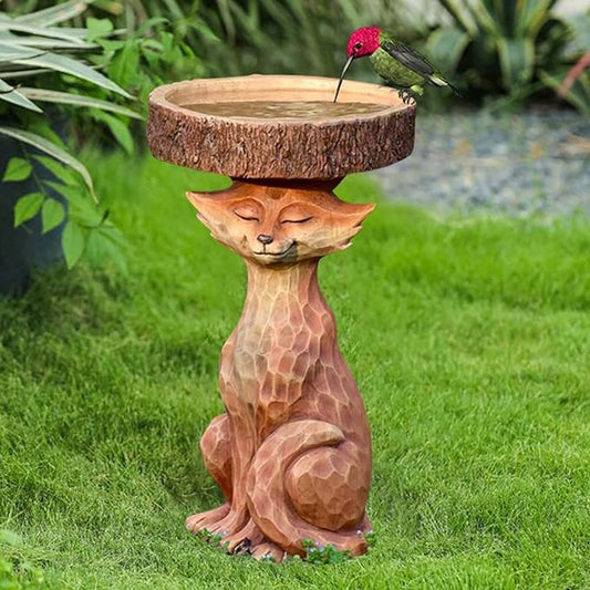 Garden Bird Bath Statue Retro Yard