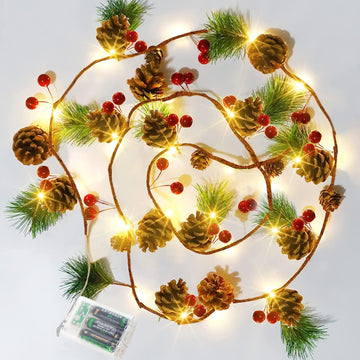 PineCones String Lights, christmas pine cone light string