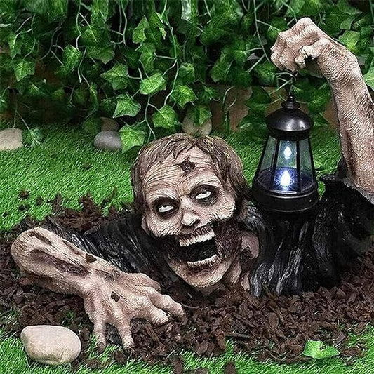 Zombie Garden Statue Outdoor Figurine Light Halloween Decor