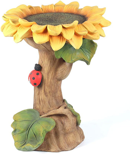 Sunflower Bird Baths Garden Bird Bath Dish Resin Bowl Home Garden Yard Lawn Decora