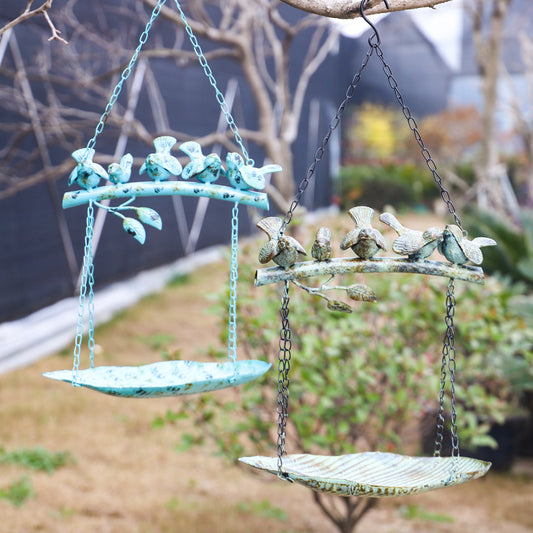 Metal Hanging bird Feeder Green for Hummingbird