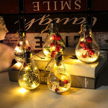 Decor Christmas Supplies Baubles Bulb - 5PCS With Batteries